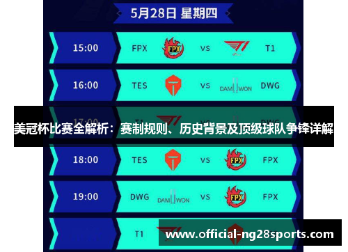 美冠杯比赛全解析:赛制规则、历史背景及顶级球队争锋详解 美冠杯比赛全解析:赛制规则、历史背景及顶级球队争锋详解